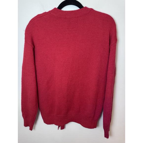 Line & Dot Red Double Layer Sweater Faux Sweater Tie Around Neck Sz XS NWT $100 - Picture 5 of 11